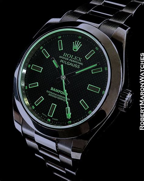 rolex oyster perpetual milgauss bamford|rolex milgauss price chart.